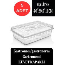 Deembro Gastronom Küvet 5 Adet  Küvet Kapaklı Gastronomi Küveti 6,5 Lt Ekmek Pizza Pide Hamur Teknesi