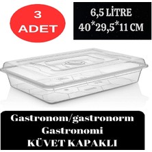 Deembro Gastronom Küvet 3 Adet Küvet Kapaklı Gastronomi Küveti 6,5 Lt Ekmek Pizza Pide Hamur Teknesi