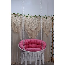 Altınoluk Hamak Makrome Relax Salıncak ( Beyaz ) Minderli