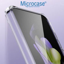 Microcase Samsung Galaxy Z Flip 6 Için Sert Kristal Kapaklı Kılıf Şeffaf- AL3157