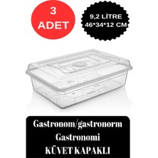 Deembro Gastronom Küvet 3 Adet Küvet Kapaklı Gastronomi Küveti 9,2 Lt Ekmek Pizza Pide Hamur Teknesi