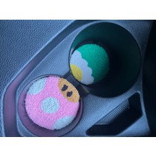 Akbaş Design Punch Nakışı 2li Araba Bardak Altlığı /car Coaster