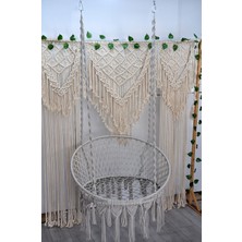 Altınoluk Hamak Makrome Relax Salıncak ( Krem ) Minderli