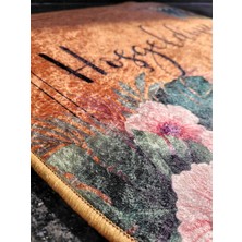 Rosfloa Yıkanabilir Süngerli Jüt Hasır Desenli Dijital Baskı Kapı Önü Paspası (40x60 Cm)