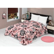 Mediterian Yumuşak Vizon Tek Kişilik Battaniye ve Yatak Örtüsü 160x220, Pudra Renk