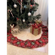 Aydizaynn Yılbaşıekose Fırfırlıağaçörtüsü ETEĞI65CM Küçüknoelyeniyıldekor Süs Kumaş Jüt Christmas