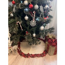 Aydizaynn Yılbaşıekose Fırfırlıağaçörtüsü ETEĞI65CM Küçüknoelyeniyıldekor Süs Kumaş Jüt Christmas