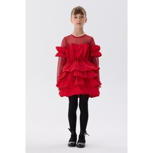 Tyess Bg Store Kız Çocuk Kırmızı Elbise