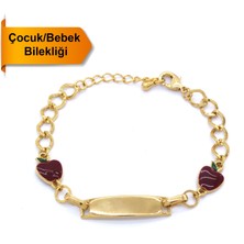 FerizZ Altın Kaplama Elma Şekilli Çocuk Bileklik BLK-815