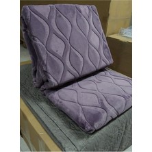 Mediterian Yumuşak ve şık kalın kabartmalı tek kişilik mor battaniye, konfor ve tarz sağlar