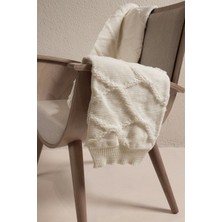 Mediterian Yumuşak ve sıcak tek kişilik pamuklu battaniye, 160x220 cm, bej renk, konfor dolu kullanım