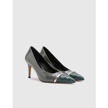 İLVİ Lente Hakiki Deri Kadın Yeşil Topuklu Ayakkabı