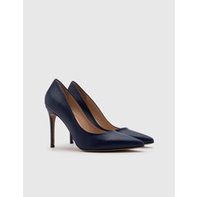 İLVİ Nelli Hakiki Deri Kadın Lacivert Stiletto