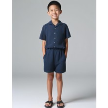 Minojoy Nate Indigo Muslin Erkek Çocuk Şort