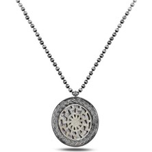 Brezza Lusso Jewelry Viking Güneş Tılsımı Döngüsü Erkek Gümüş Kolye
