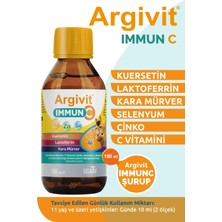 Argivit Immun C Vitamini, Kara Mürver Ekstresi, Çinko, Kuarsetin, ve Laktoferrin İçeren Takviye Edici Gıda