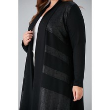 Wearon 52-820 Kristal Kumaş Hırka - Siyah