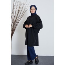 Ases 02417 Yarasa Kol Hırka - Siyah
