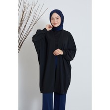 Ases 02417 Yarasa Kol Hırka - Siyah
