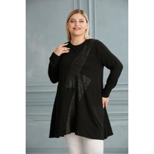 Wearon 52-782 Kristal Kumaş Tunik - Siyah