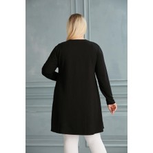 Wearon 52-782 Kristal Kumaş Tunik - Siyah