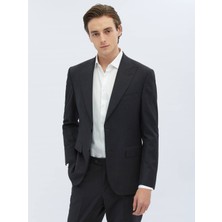 Kip Antrasit Çizgili Modern Fit Yün Karışımlı Takım Elbise