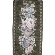 Belıeve Kınay Jakarlı Dokuma Goblen Dekoratif Runner 30*110 Zeytuni