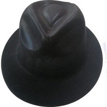 Pandoli Plastik Flok Kadife Kaplama Siyah Renk Fötr Şapka 1 Adet