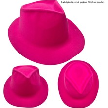 Pandoli Gösteri Için Plastik Pembe Renk Bağcıksız Kovboy Şapkası Çocuk 1 Adet