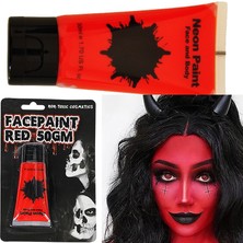 Pandoli Halloween Non-Toxic Neon Cream Face Body Boyama Makyaj Kırmzı Renk 50 Gr