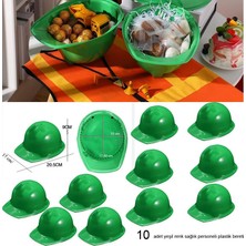 Pandoli Gösteri Için Plastik Yeşil Renk Sağlık Personeli Şapkası Bareti Çocuk 10 Adet Çocuk 20 x 9 x 17 cm