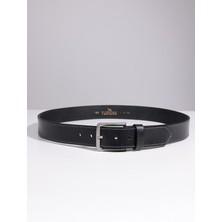 Tudors Erkek %100 Hakiki Deri 4 cm Spor Siyah Kemer