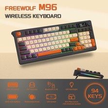 Sarftech Freewolf M96 2.4g+Bt5.0 Çift Bağlantılı Tft LED Ekranlı  Reinbow Gaming Oyuncu Klavye