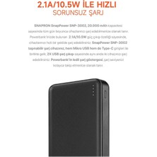 20.000 Mah Powerbank 2 USB Çıkışlı 1 Type-C Girişli