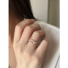 Petite Taşlı Love Yüzük
