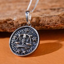 Ebrar Silver Gümüş Terazi Burcu Kolye 925 Ayar Gümüş Terazi Burç Unisex Kolye