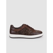 Cabani %100 Hakiki Deri Kahverengi Bağcıklı Kadın Sneaker