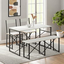 Eportatif Mutfak Masası Bench Bank Masa Seti 120X60 1547