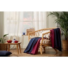 Mediterian Renkli pamuklu ponponlu rahat yumuşak kıyafet, kırmızı-lacivert, 150x200