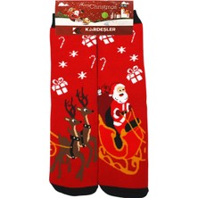 Kardeşler Çorap Yılbaşı Noel Christmas Renkli Desenli Soket Havlu Çorap