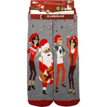 Yılbaşı Noel Christmas Renkli Desenli Soket Havlu Çorap