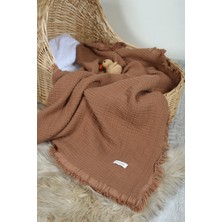 Muslingo Müslin Püsküllü 4 Katlı Müslin Battaniye 90X120 cm - ZE4KATLI