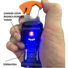 Powerdex Çok Fonksiyonlu Tornavida Düdük Şişe Açacağı Ateş Yakıcı Mıknatıslı Type-C Şarjlı Anahtarlık Fener PD808