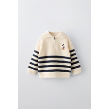 Gaist Kids Çizgili Işleme Detaylı Triko Sweatshirt