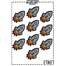 Fantastic 10'lu Paket Ütü ile Yapışan Dokuma Arma Patch Yama Roket 🚀 Modeli