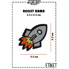 Fantastic 10'lu Paket Ütü ile Yapışan Dokuma Arma Patch Yama Roket 🚀 Modeli