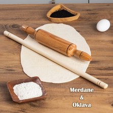 Porsima 2'li Ahşap Oklava Merdane Hamur Açıcı Ahşap Oklava Merdane Hamur Açma Oklavası 33 cm - 50 cm