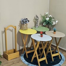 Tekir Store Çanta Sehpa Oval Model Ahşap Mdf Dekoratif 4 Lü Zigon