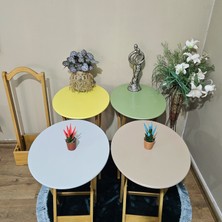 Tekir Store Çanta Sehpa Oval Model Ahşap Mdf Dekoratif 4 Lü Zigon