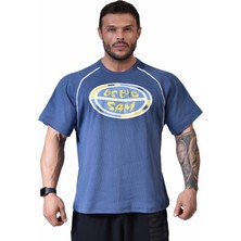 Mavi Reglan Kol Bodybuilding Tişört Big Sam 3067